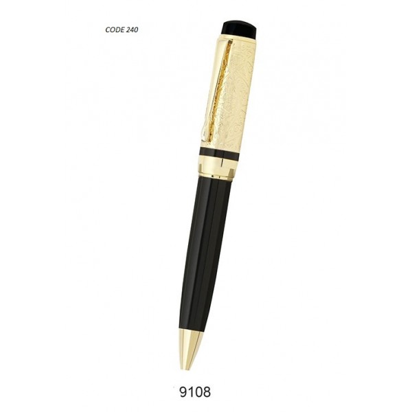 Sp Metal ball pen with colour (black grip golden)